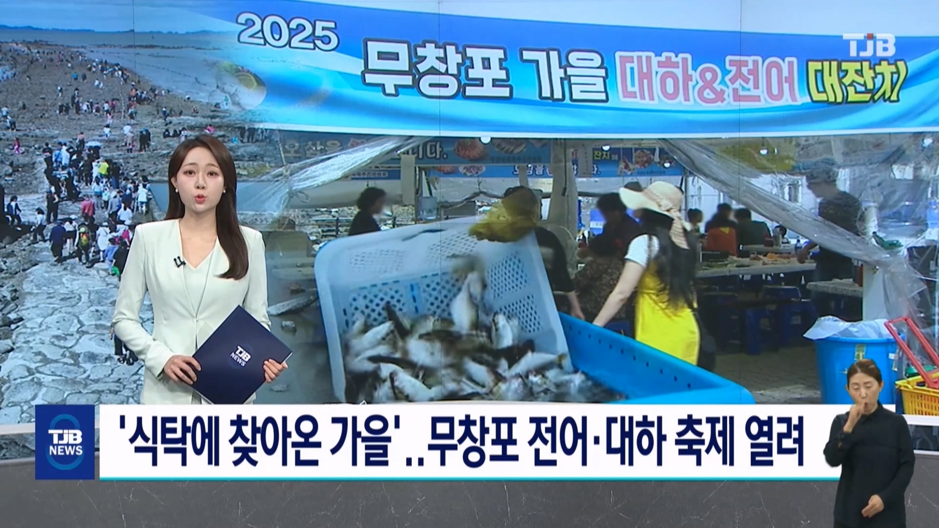 [0914 TJB 8시 뉴스데스크]무창포 전어 대하 축제 열려